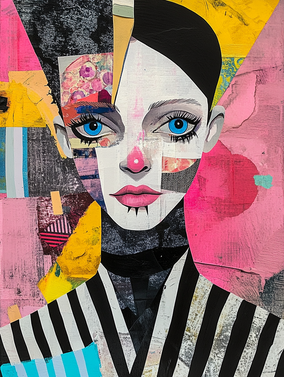 Tableau Décoratif Fascinant en Collage et Peinture - Artibar Tableaux de décoration Art abstrait