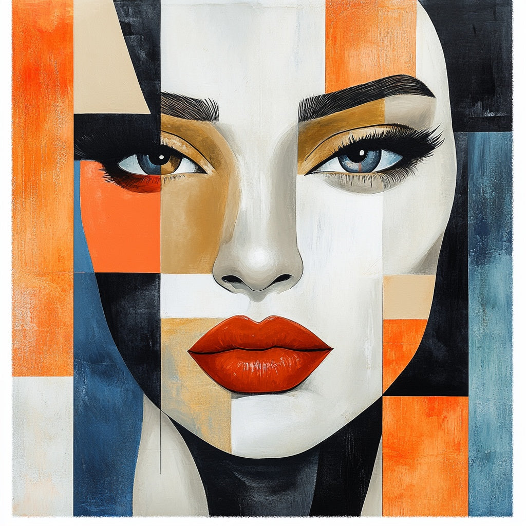 Tableau Décoratif Visage Géométrique Moderne - Artibar Tableaux de décoration Art abstrait