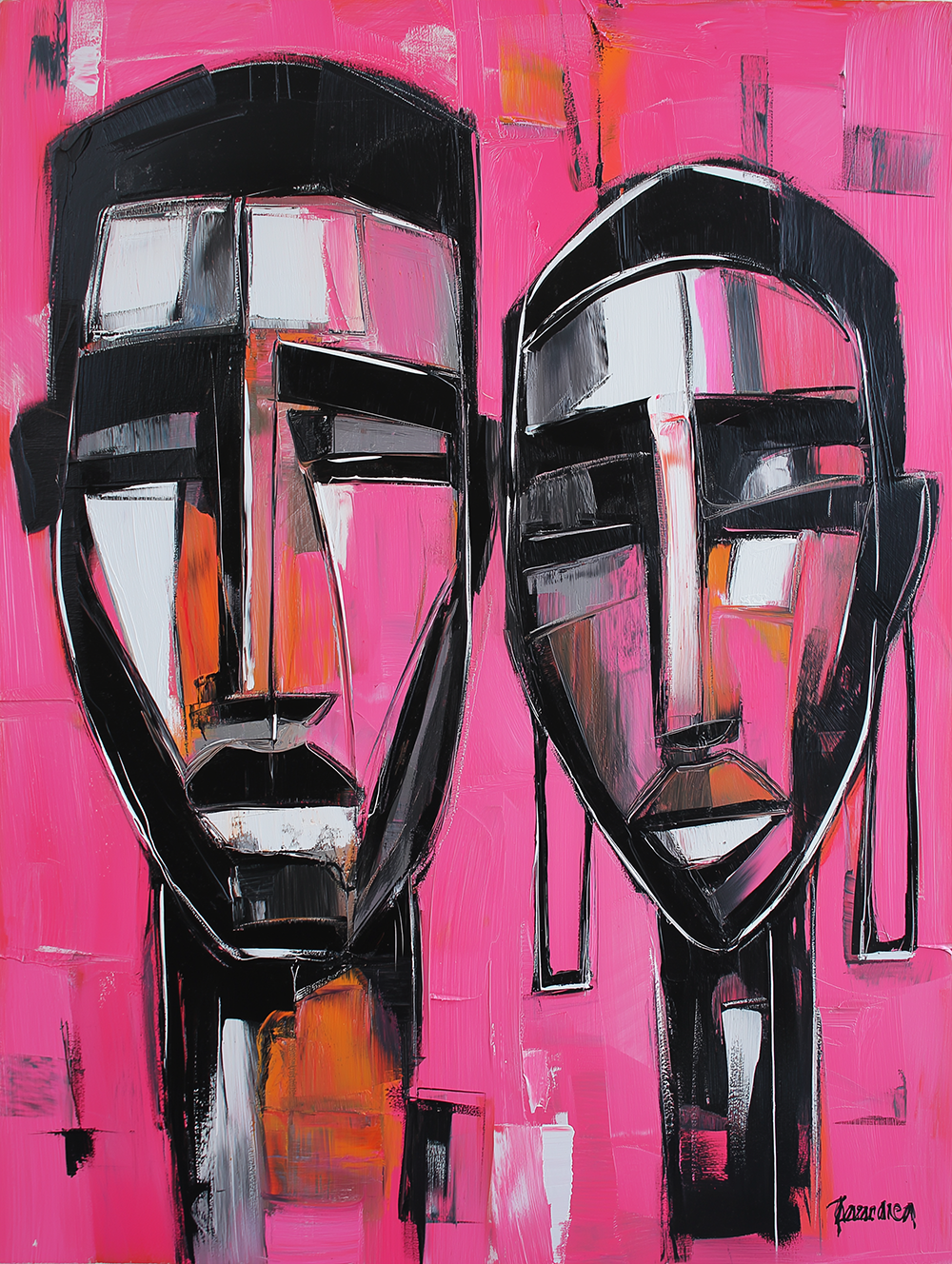 Tableau Décoratif - Visages Néon - Artibar Tableaux de décoration Art abstrait