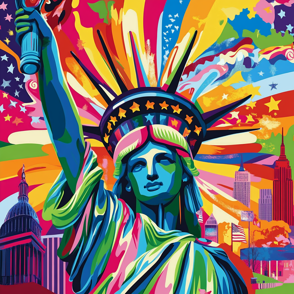 Tableau Décoratif Statue de la Liberté Pop Art - Artibar Tableaux de décoration Art abstrait