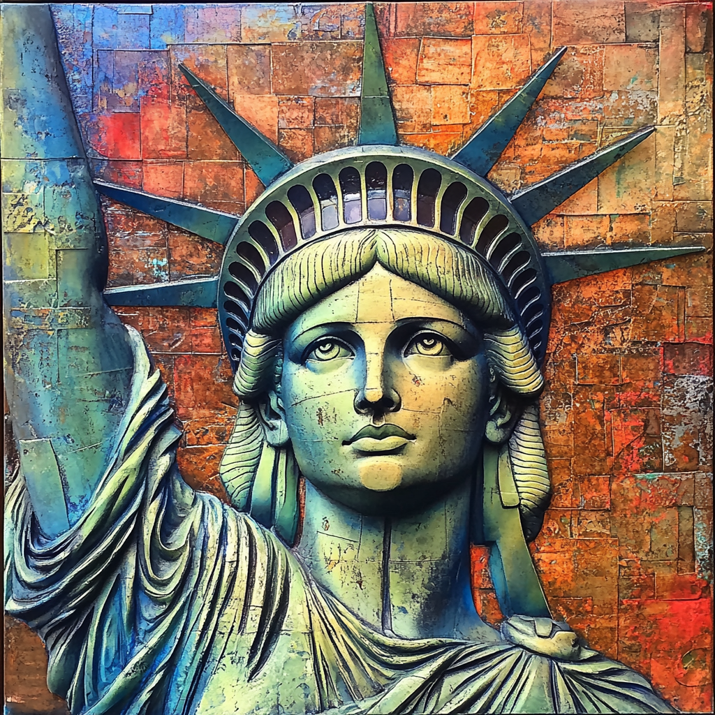 Tableau Décoratif Statue de Liberté Sublimée - Artibar Tableaux de décoration Art abstrait