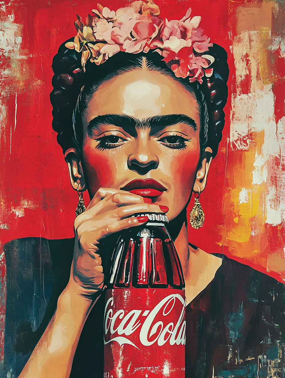 Tableau Décoratif Pop Art Frida et Coca - Artibar Tableaux de décoration Art abstrait