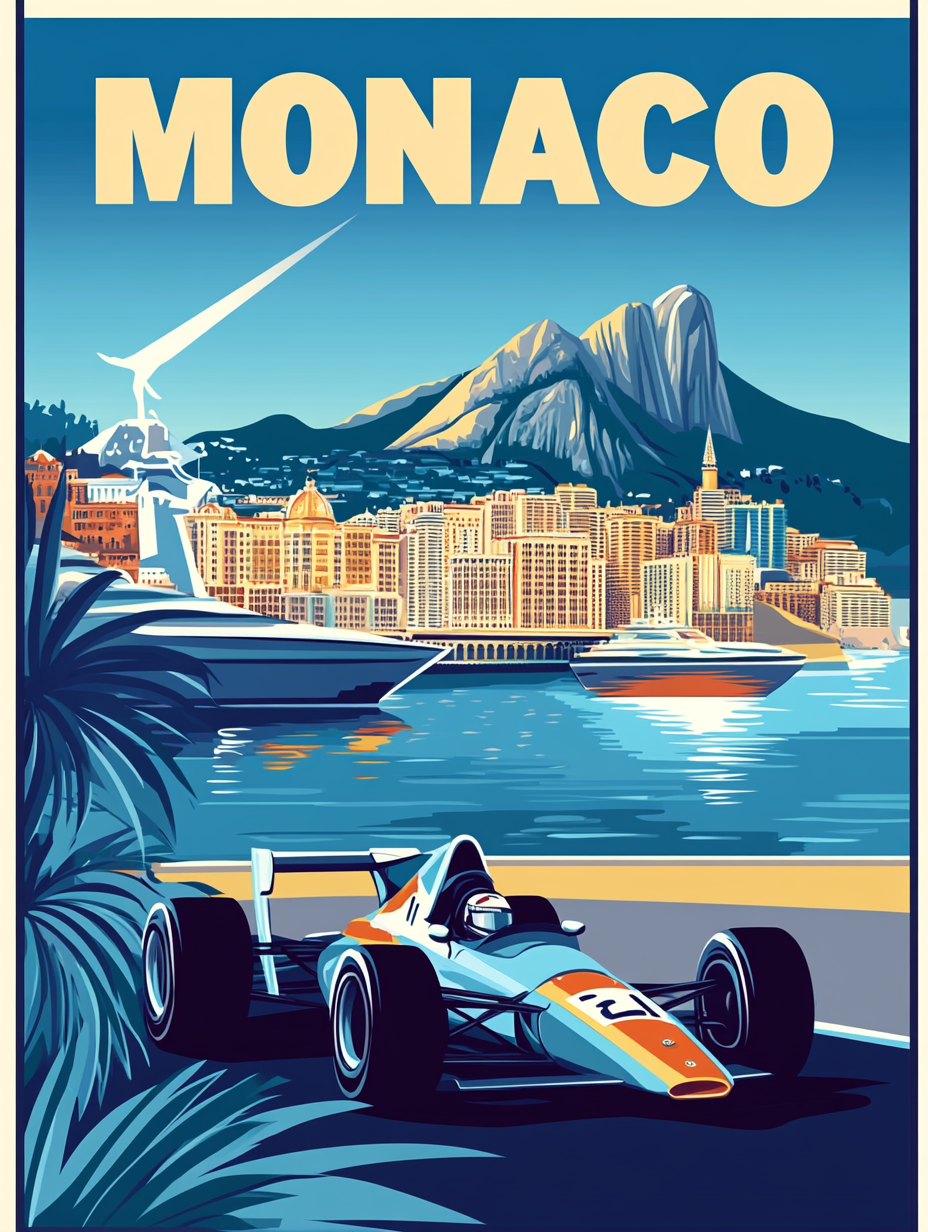 Tableau Décoratif Vintage Monaco