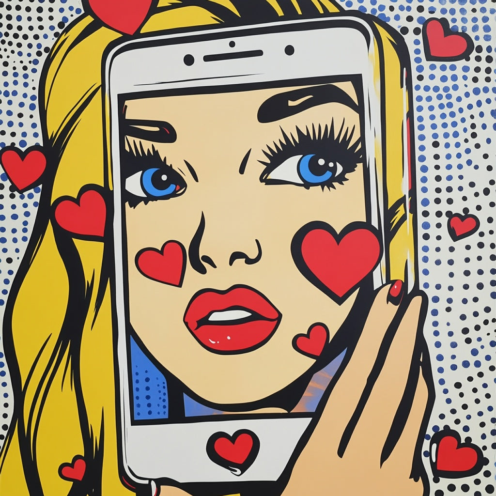Tableau Décoratif Pop-Art Selfie Amoureux - Artibar Tableaux de décoration Art abstrait
