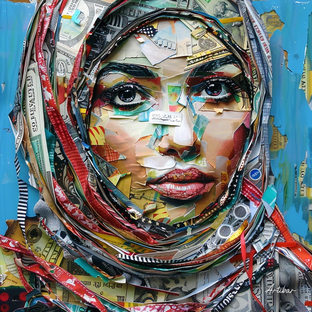 Tableau Décoratif Collage Expressif - Artibar Tableaux de décoration Art abstrait