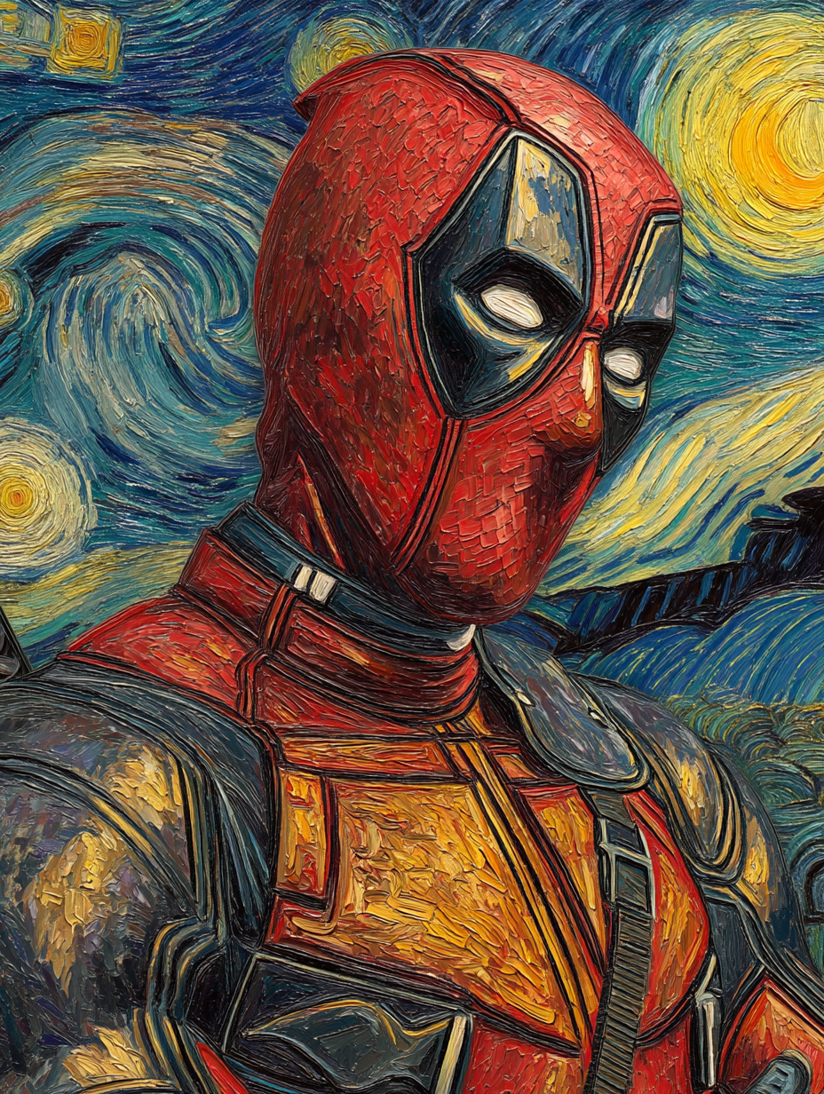 Tableau Décoratif : Deadpool dans la Nuit Étoilée - Artibar Tableaux de décoration Art abstrait