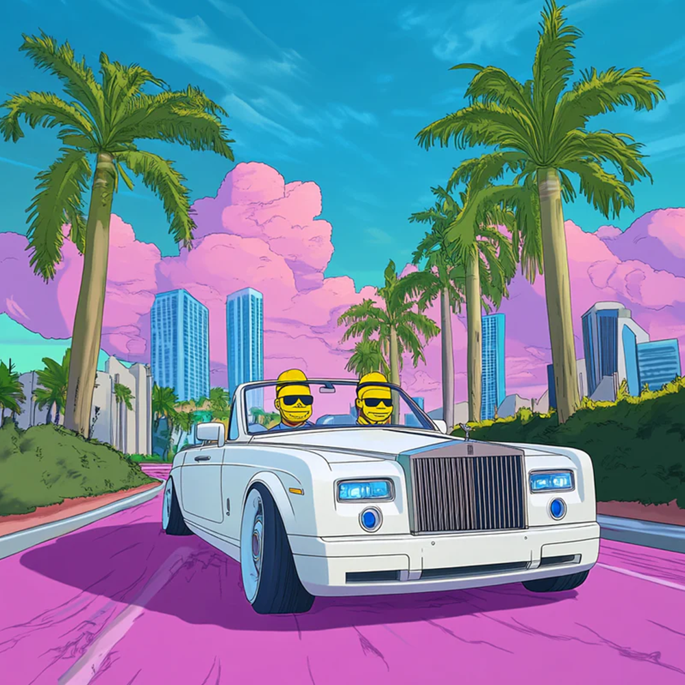Tableau Décoratif Miami Vibes Futuriste