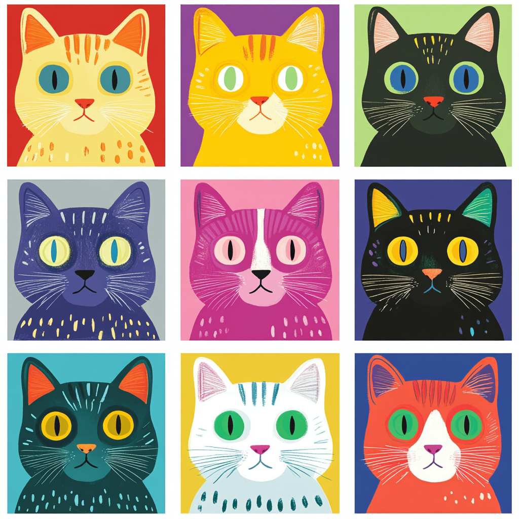 Tableau Décoratif - Chats Pop Art - Artibar Tableaux de décoration Art abstrait
