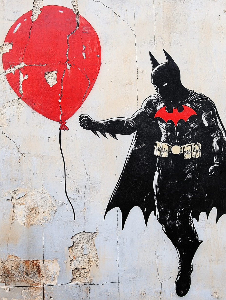 Tableau Décoratif Street-Art Batman Rêveur - Artibar Tableaux de décoration Art abstrait