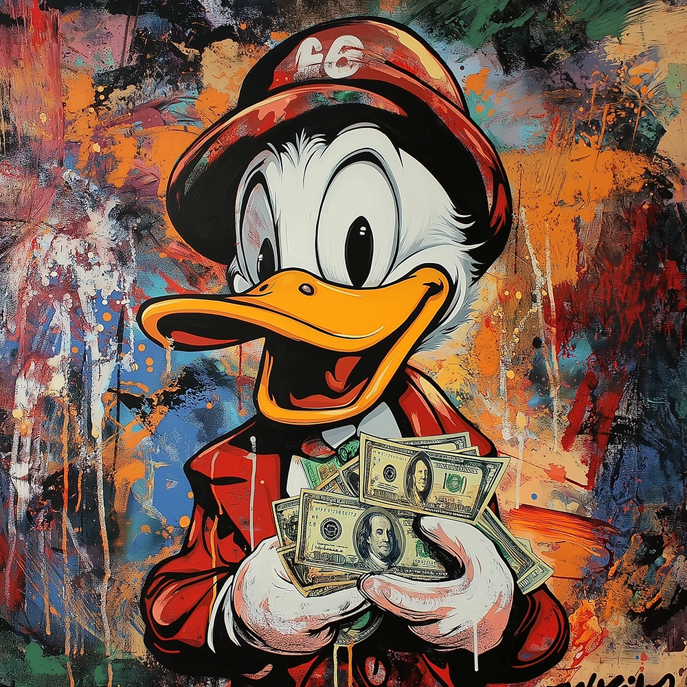 Tableau Décoratif Dollar Duck Explosion - Artibar Tableaux de décoration Art abstrait