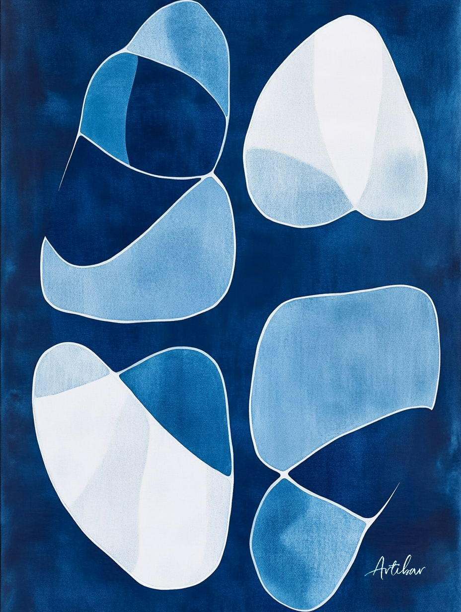 Tableau Décoratif Abstrait Bleu Hypnotique - Artibar Tableaux de décoration Art abstrait