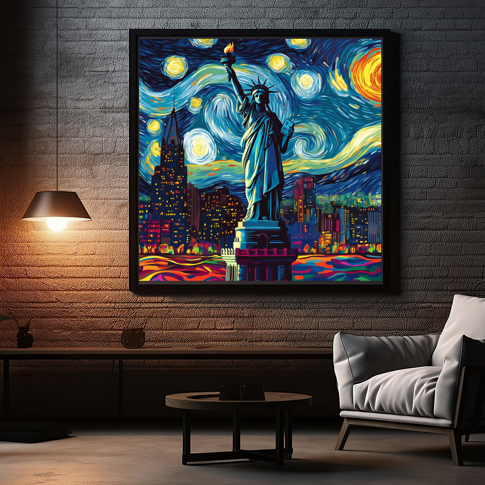 Tableau Décoratif Nuit Étoilée à New York - Artibar Tableaux de décoration Art abstrait