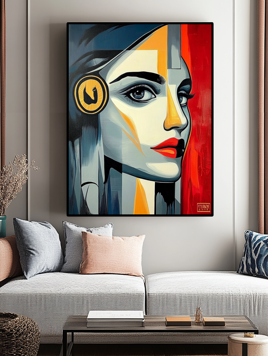 Tableau Décoratif Portrait Moderne Énigmatique - Artibar Tableaux de décoration Art abstrait