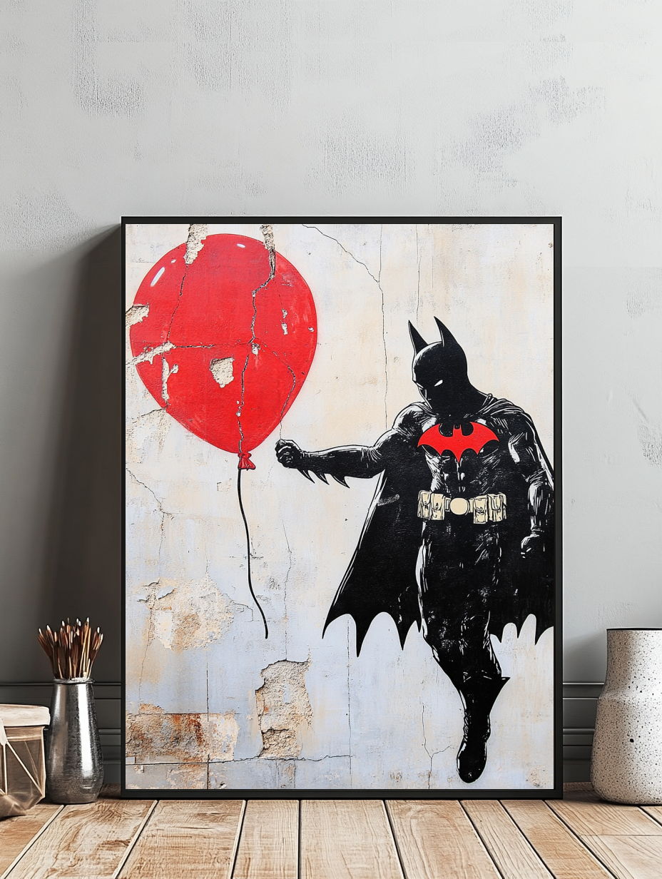 Tableau Décoratif Street-Art Batman Rêveur - Artibar Tableaux de décoration Art abstrait