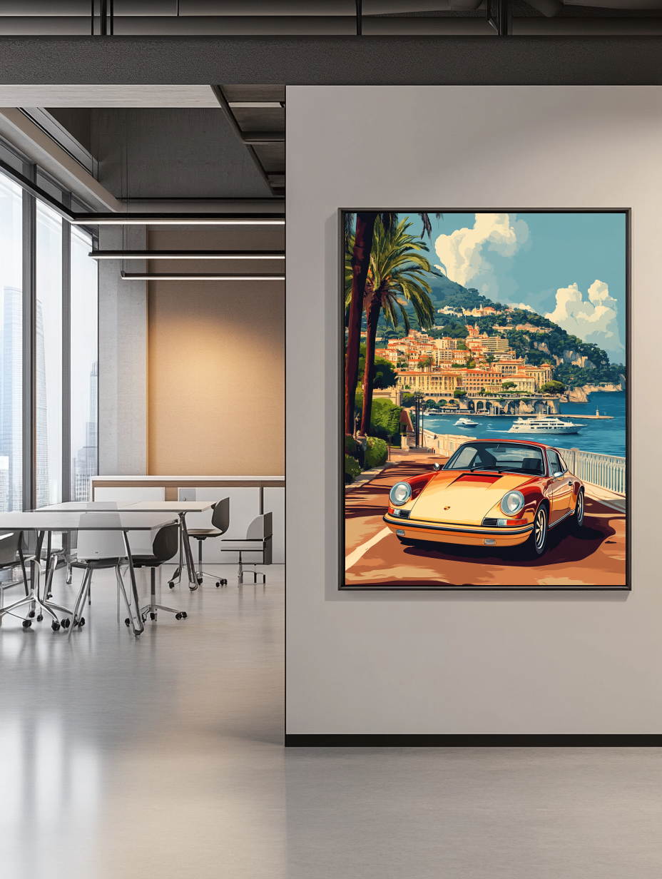 Tableau Décoratif Voiture Classique à Monaco - Artibar Tableaux de décoration Art abstrait