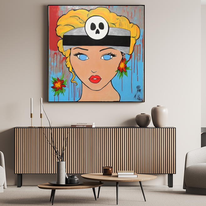 Tableau Décoratif Guerrière Pop-Art - Artibar Tableaux de décoration Art abstrait