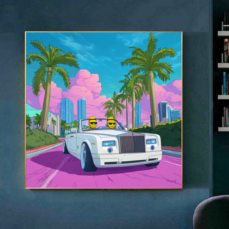 Tableau Décoratif Miami Vibes Futuriste