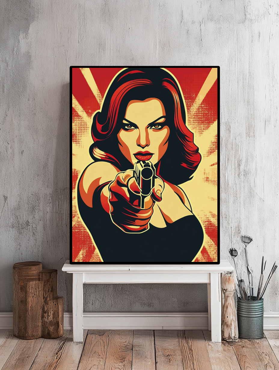 Tableau Décoratif Femme Fatale Pop Art - Artibar Tableaux de décoration Art abstrait