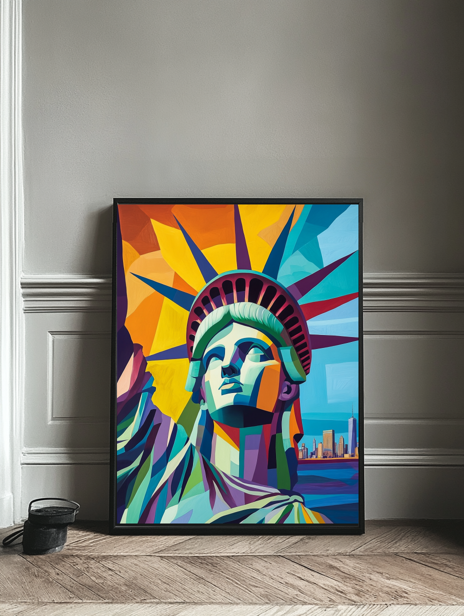 Tableau Décoratif Statue de la Liberté Vibrante - Artibar Tableaux de décoration Art abstrait