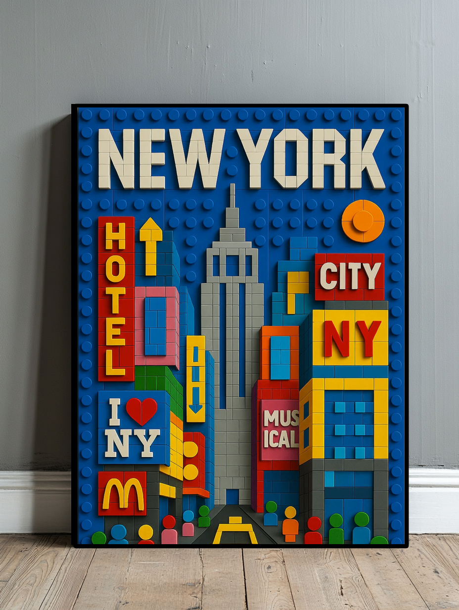 Tableau Décoratif - New York En Briques - Artibar Tableaux de décoration Art abstrait