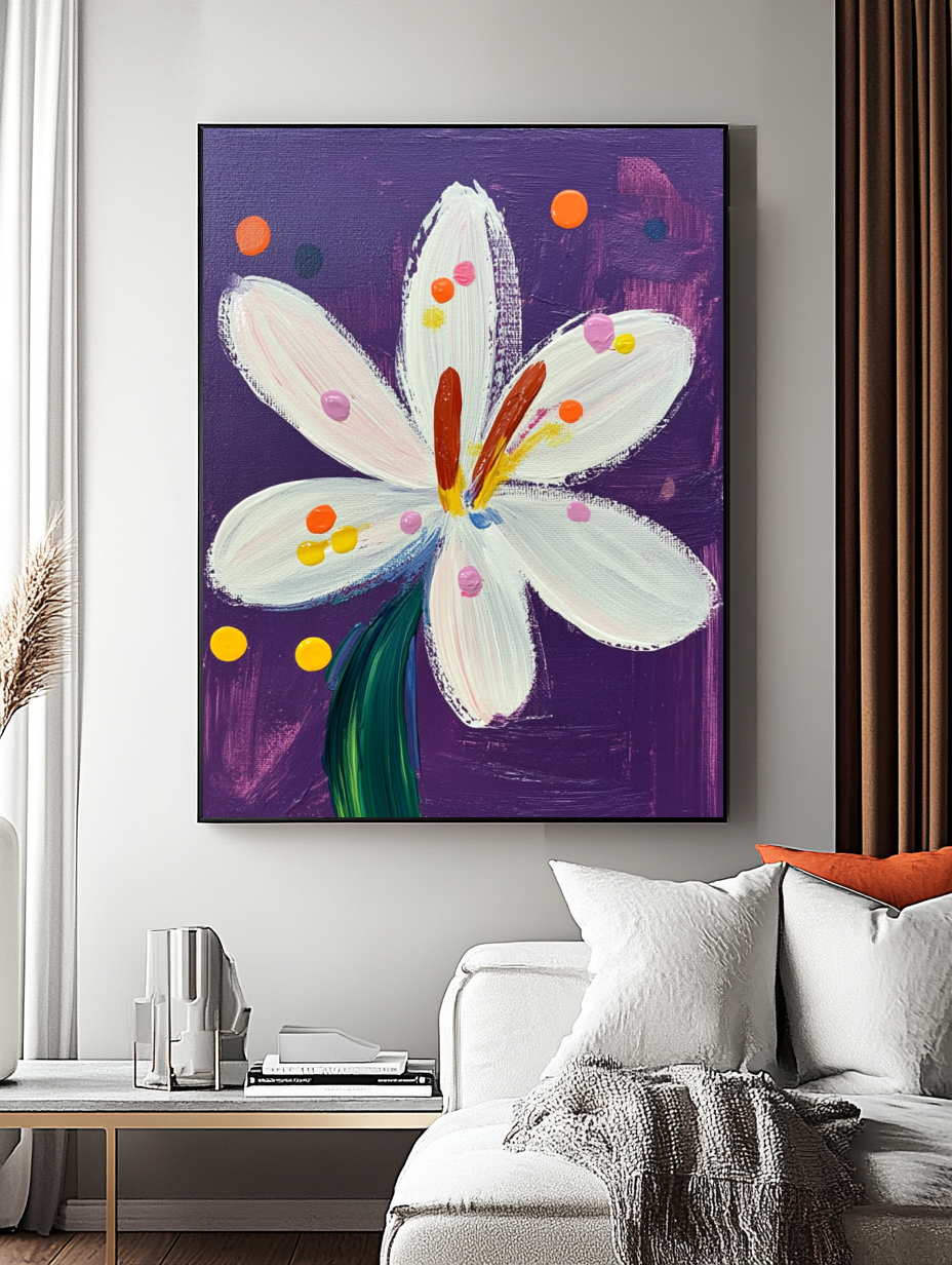 Tableau Décoratif Fleur Pop Éclatante - Artibar Tableaux de décoration Art abstrait