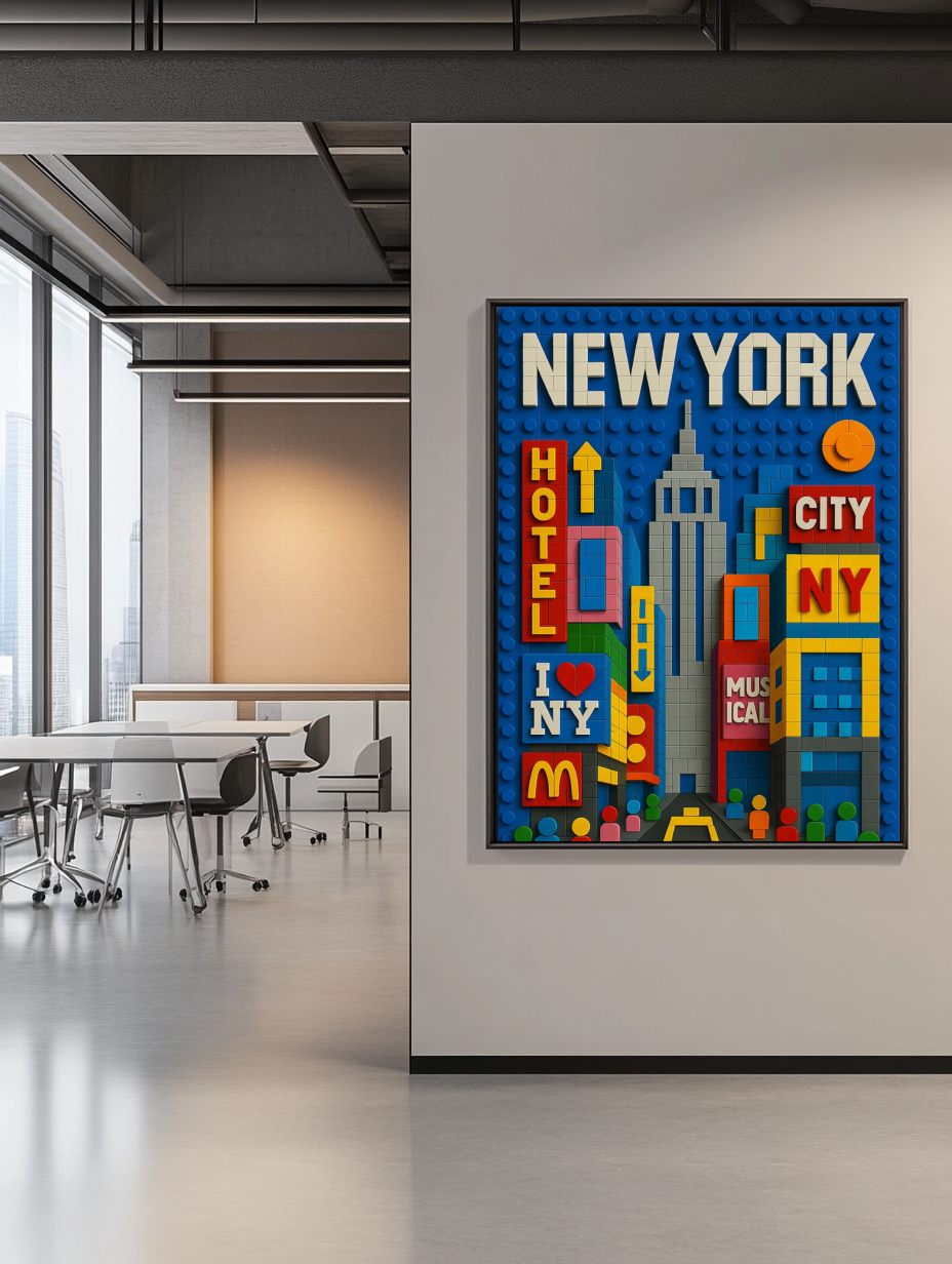 Tableau Décoratif - New York En Briques - Artibar Tableaux de décoration Art abstrait