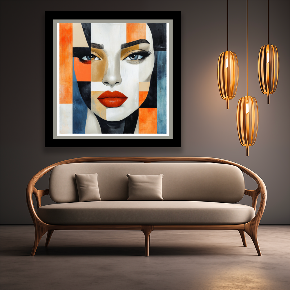 Tableau Décoratif Visage Géométrique Moderne - Artibar Tableaux de décoration Art abstrait