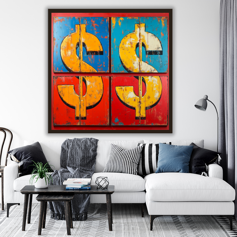 Tableau Décoratif Pop Art Monétaire - Artibar Tableaux de décoration Art abstrait