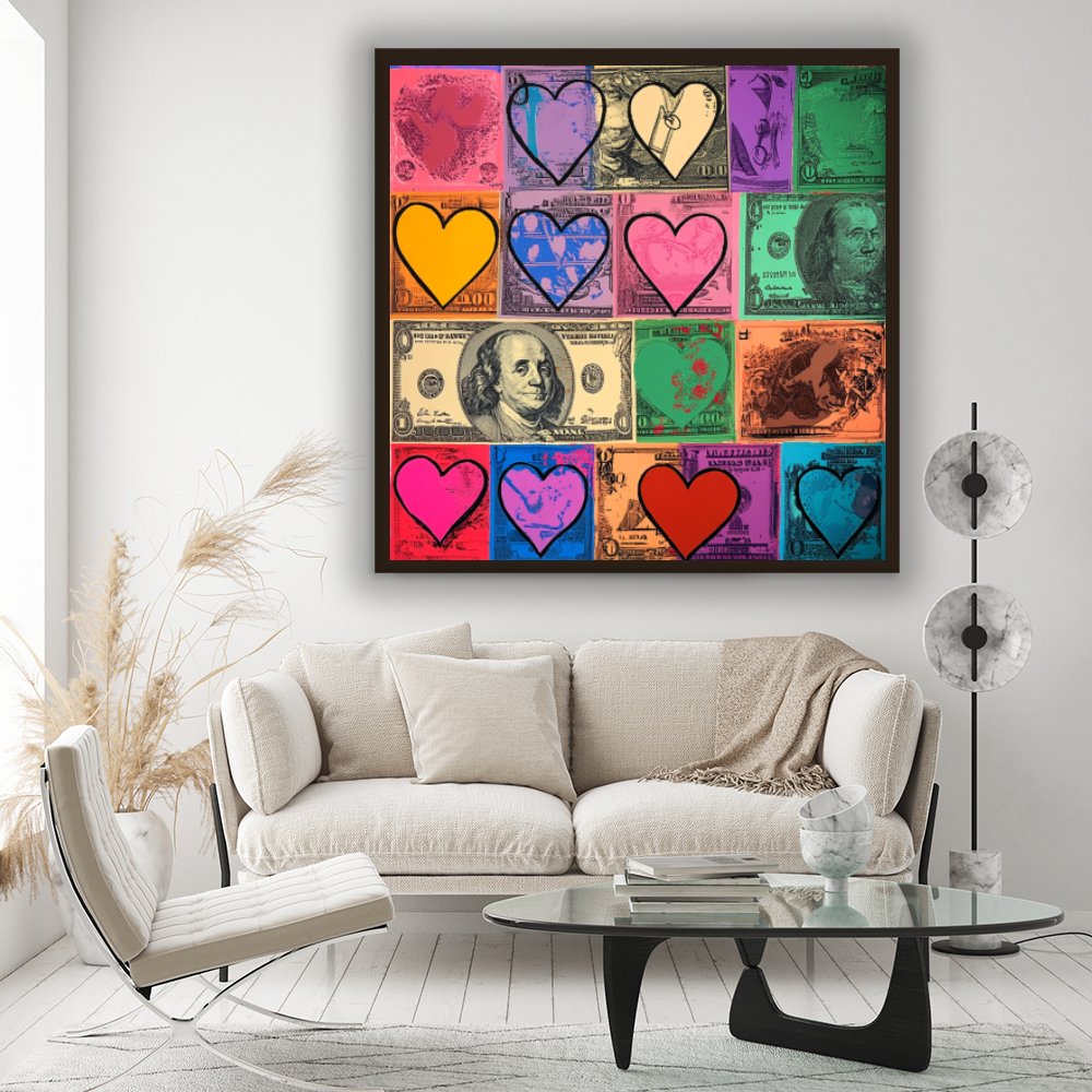 Tableau Décoratif Pop Art Monétaire - Artibar Tableaux de décoration Art abstrait