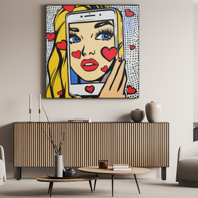 Tableau Décoratif Pop-Art Selfie Amoureux - Artibar Tableaux de décoration Art abstrait