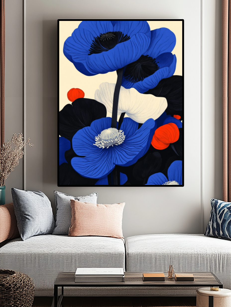 Tableau Décoratif Pivoines Électriques - Artibar Tableaux de décoration Art abstrait