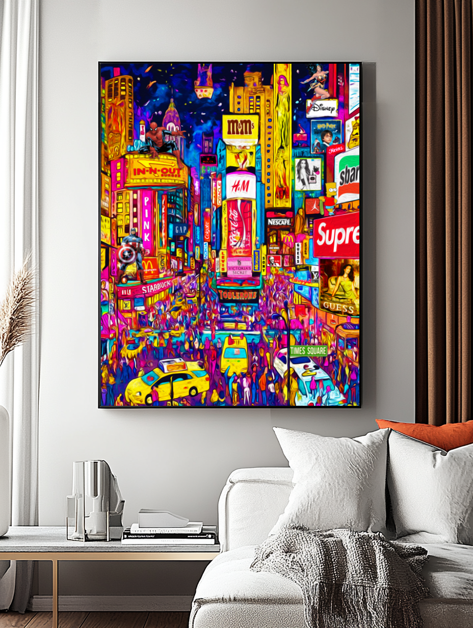 Tableau Décoratif Explosion Pop à Times Square - Artibar Tableaux de décoration Art abstrait