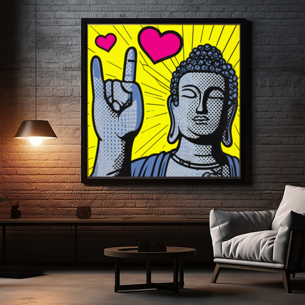 Tableau Décoratif Bouddha Pop Love - Artibar Tableaux de décoration Art abstrait
