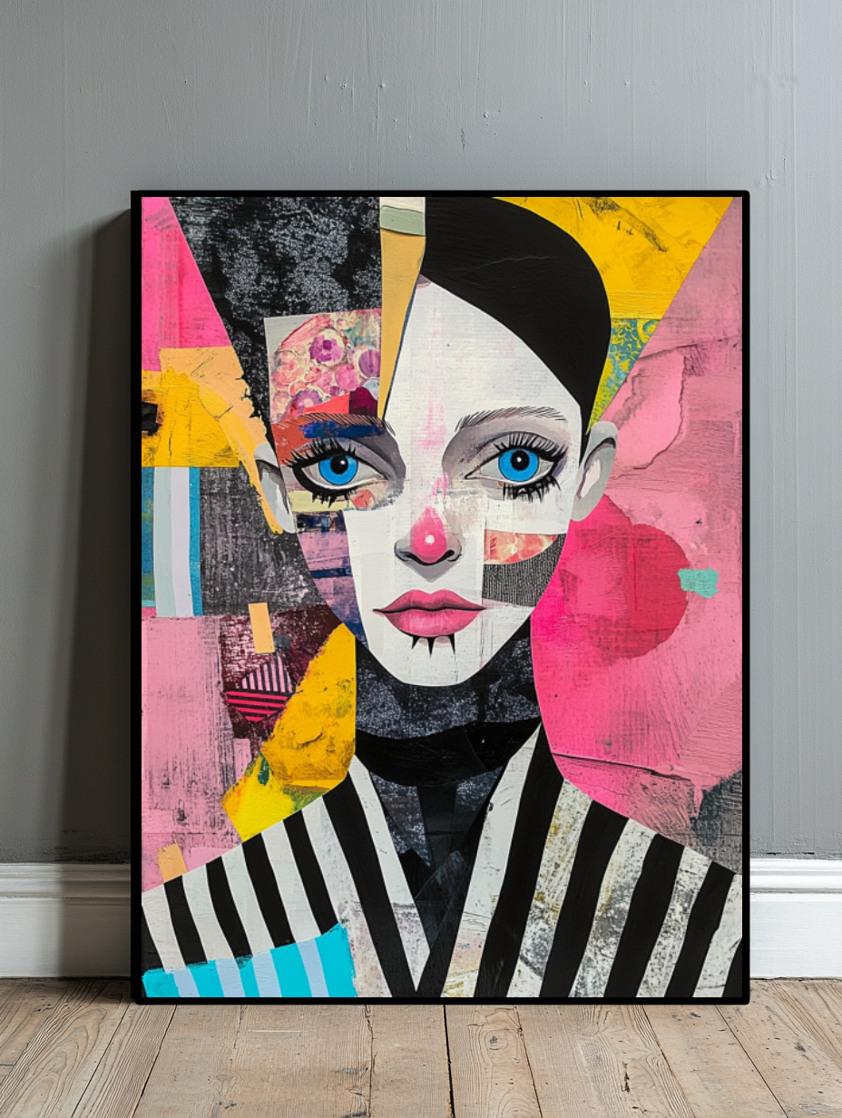 Tableau Décoratif Fascinant en Collage et Peinture - Artibar Tableaux de décoration Art abstrait