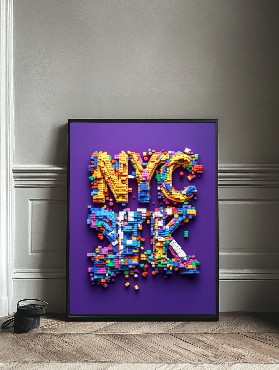 Tableau Décoratif NYC en Briques Colorées - Artibar Tableaux de décoration Art abstrait