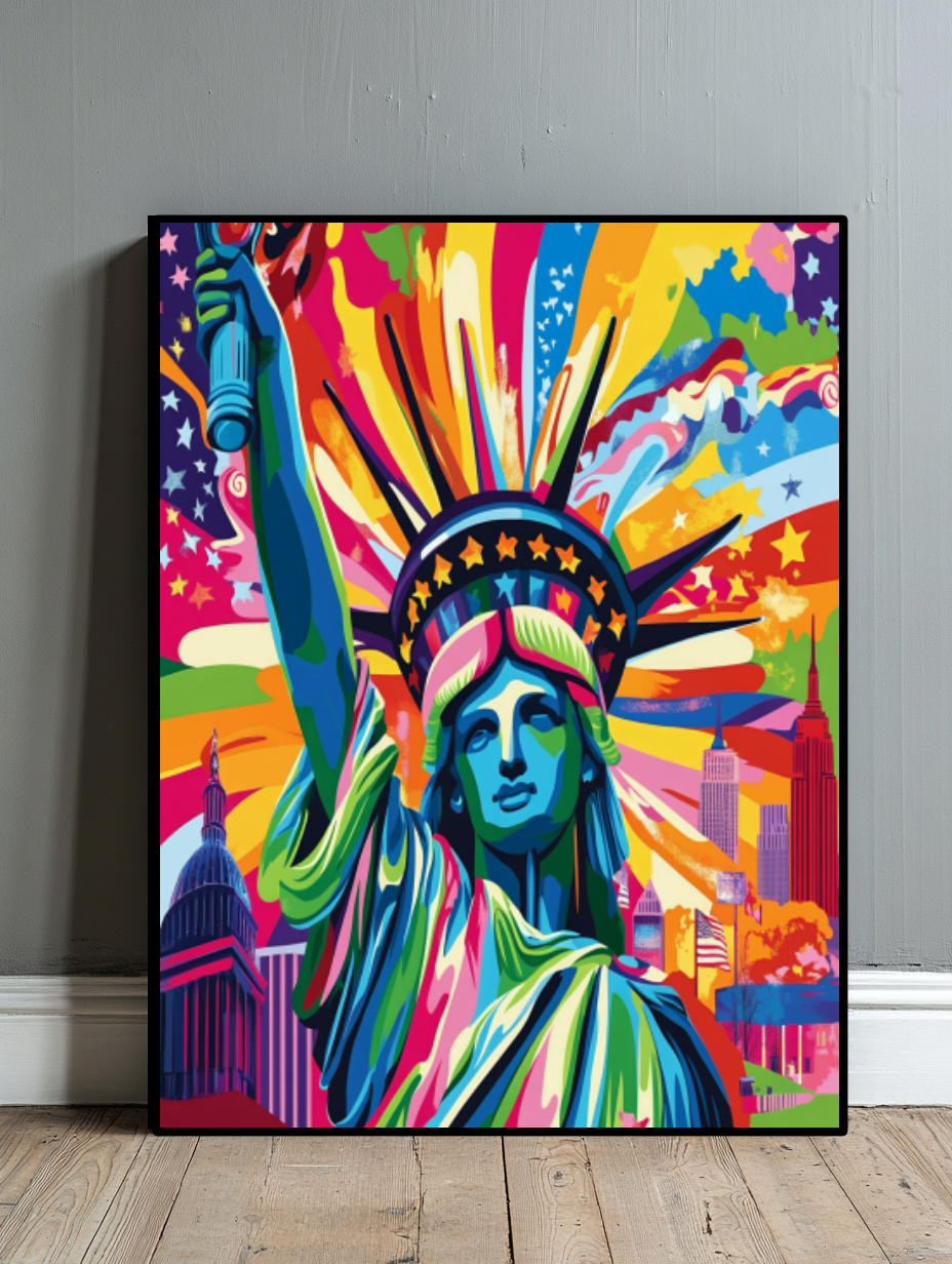Tableau Décoratif Statue de la Liberté Pop Art - Artibar Tableaux de décoration Art abstrait