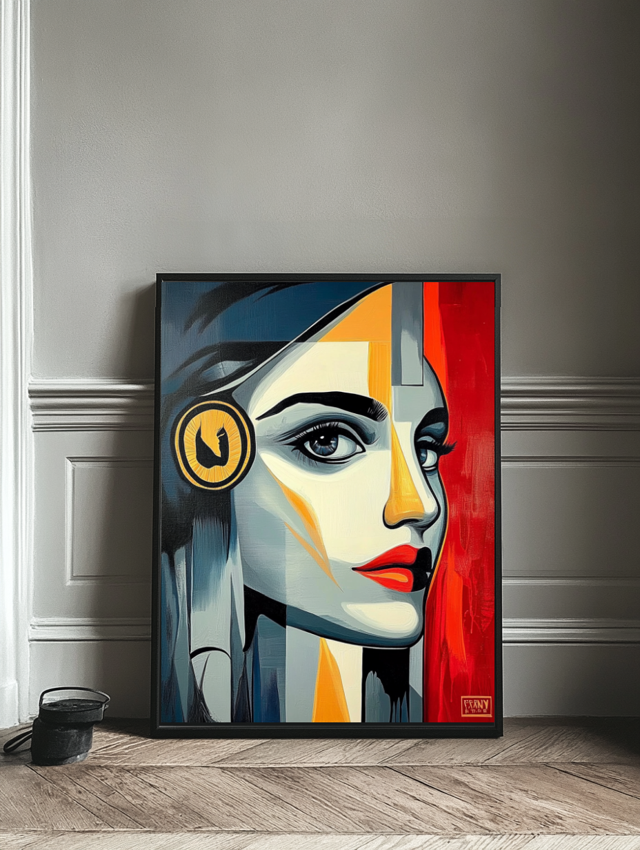 Tableau Décoratif Portrait Moderne Énigmatique - Artibar Tableaux de décoration Art abstrait