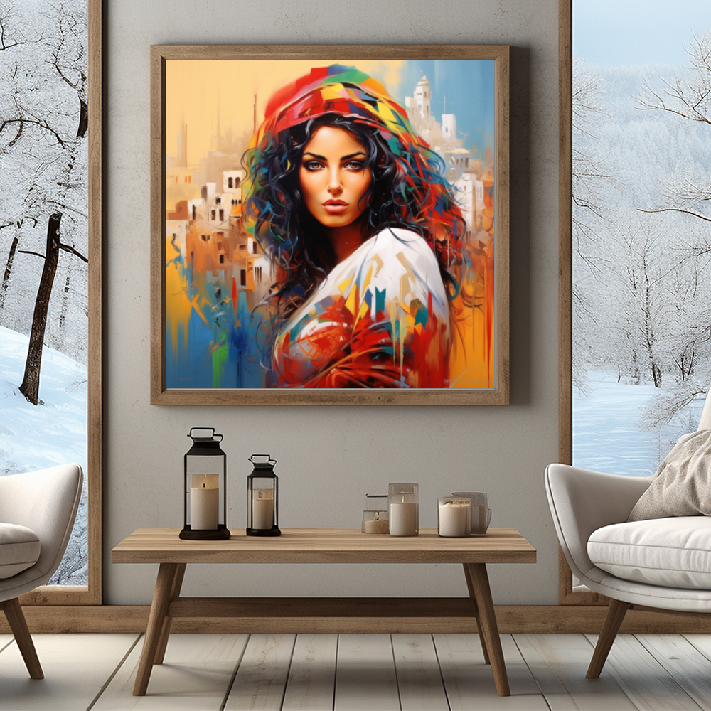 Tableau Décoratif - Portrait d'Inspiration Méditerranéenne - Artibar Tableaux de décoration Art abstrait