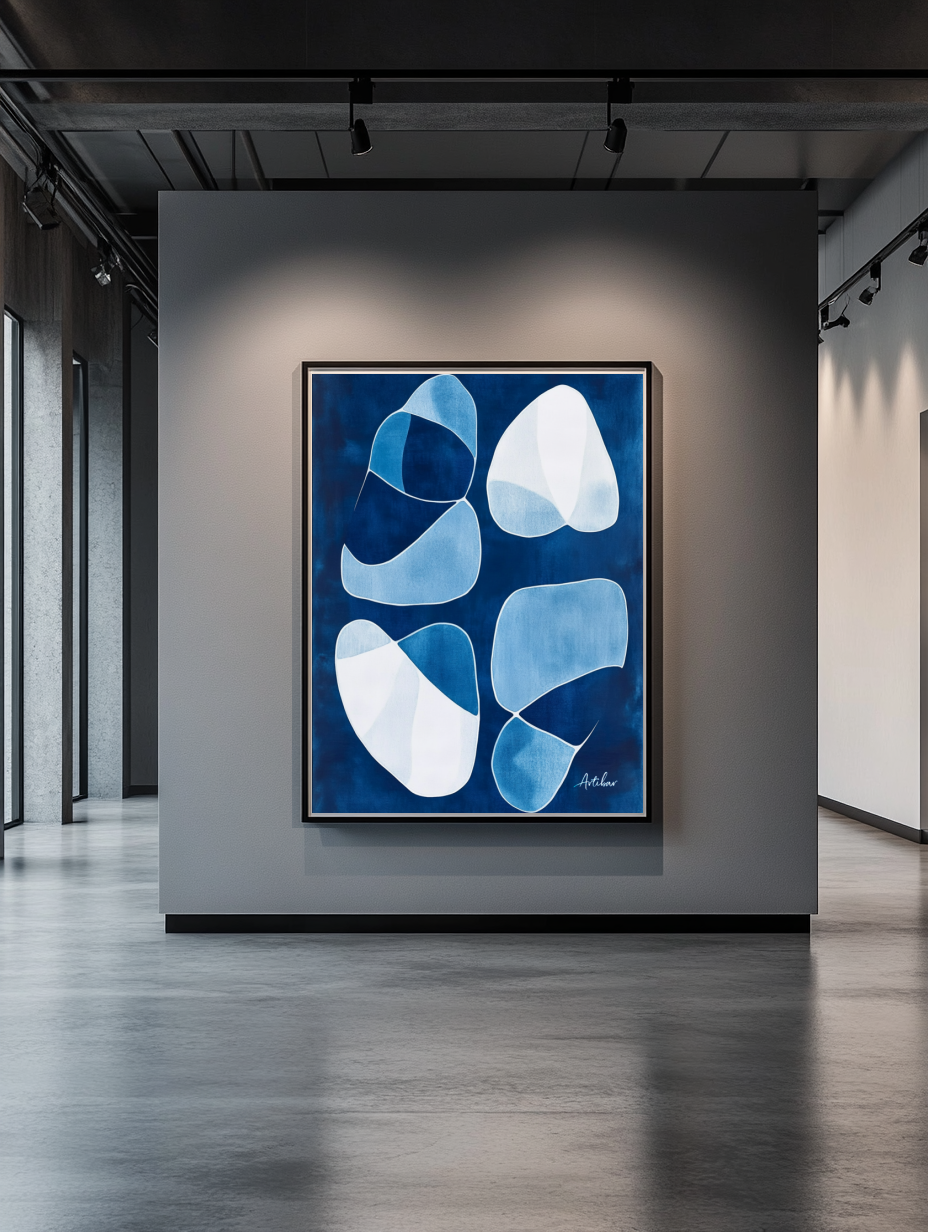 Tableau Décoratif Abstrait Bleu Hypnotique - Artibar Tableaux de décoration Art abstrait