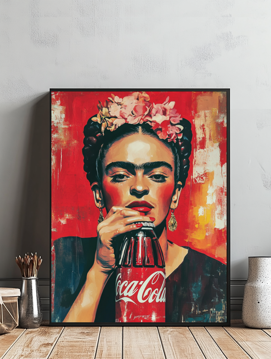 Tableau Décoratif Pop Art Frida et Coca - Artibar Tableaux de décoration Art abstrait