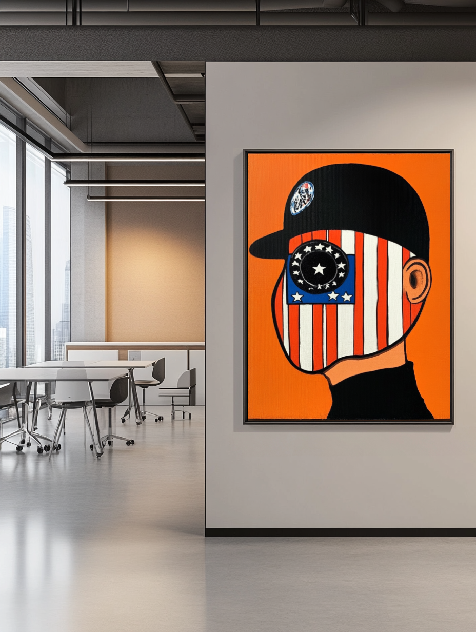 Tableau Décoratif Masque Patriotique - Artibar Tableaux de décoration Art abstrait