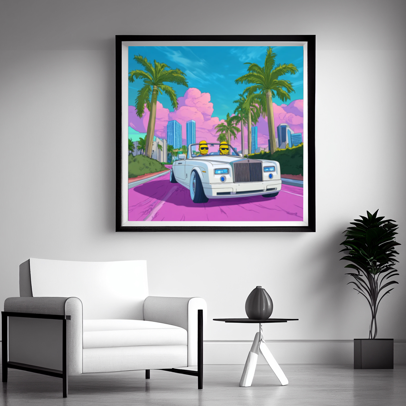 Tableau Décoratif Miami Vibes Futuriste