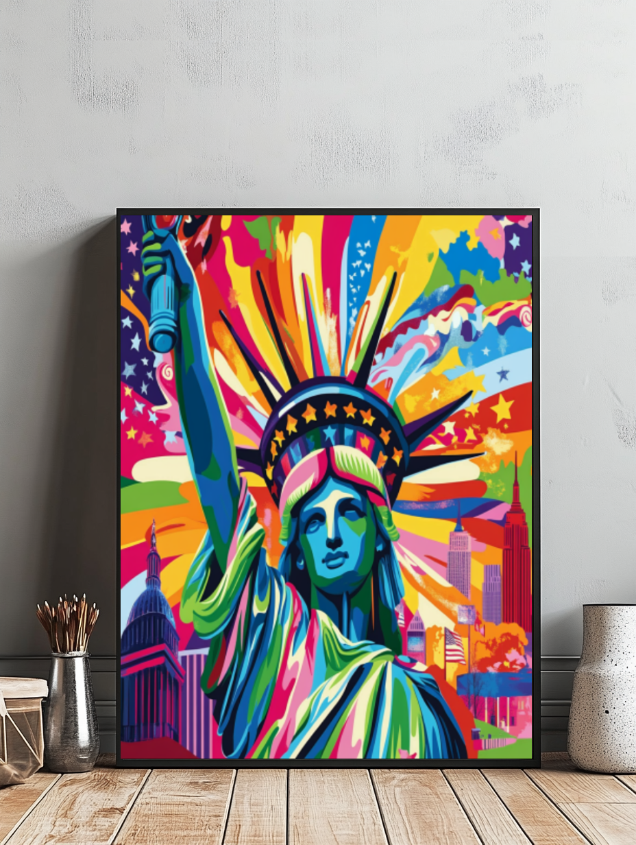 Tableau Décoratif Statue de la Liberté Pop Art - Artibar Tableaux de décoration Art abstrait