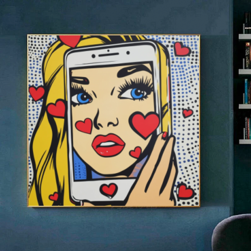 Tableau Décoratif Pop-Art Selfie Amoureux - Artibar Tableaux de décoration Art abstrait