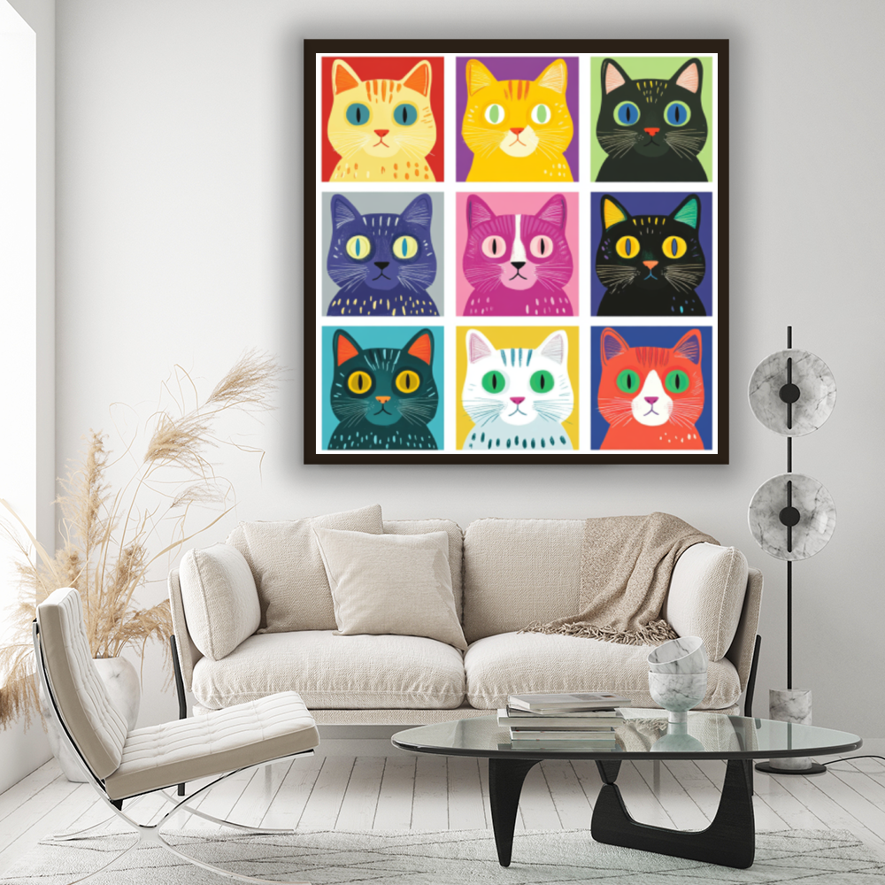 Tableau Décoratif - Chats Pop Art - Artibar Tableaux de décoration Art abstrait