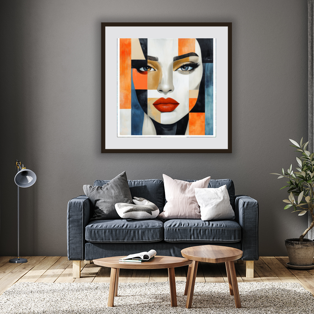 Tableau Décoratif Visage Géométrique Moderne - Artibar Tableaux de décoration Art abstrait