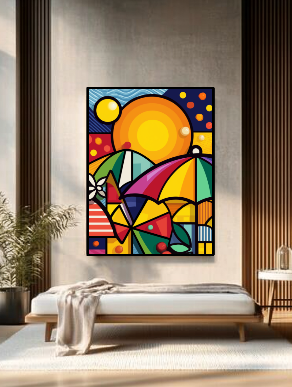 Tableau Décoratif Soleil Pop Éclatant - Artibar Tableaux de décoration Art abstrait