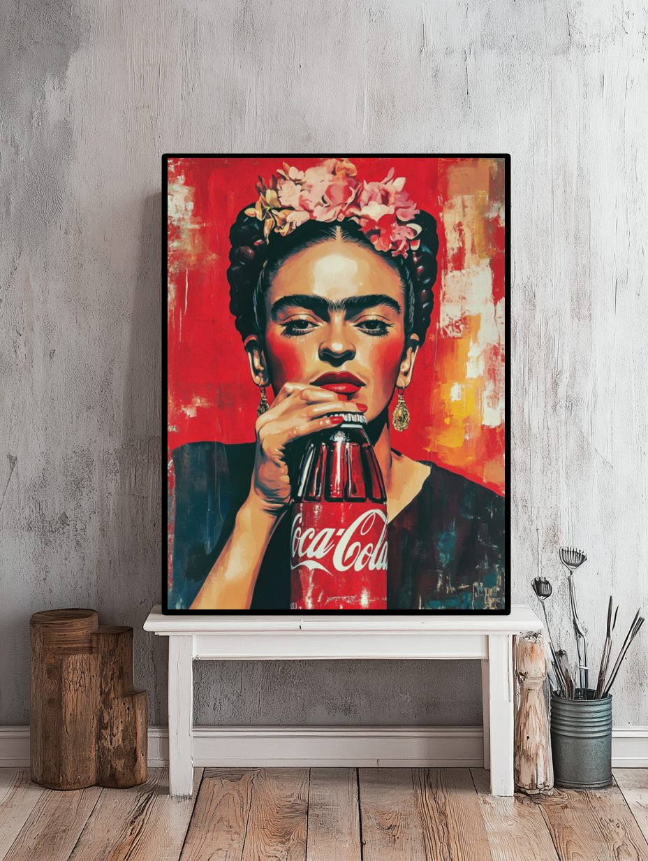 Tableau Décoratif Pop Art Frida et Coca - Artibar Tableaux de décoration Art abstrait