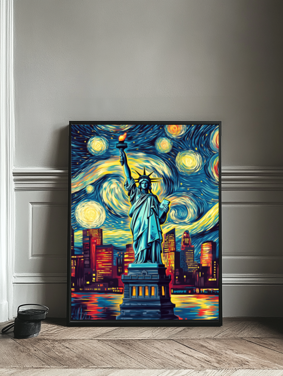 Tableau Décoratif Nuit Étoilée à New York - Artibar Tableaux de décoration Art abstrait