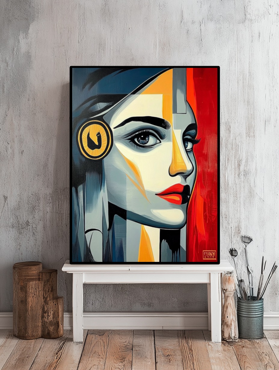 Tableau Décoratif Portrait Moderne Énigmatique - Artibar Tableaux de décoration Art abstrait